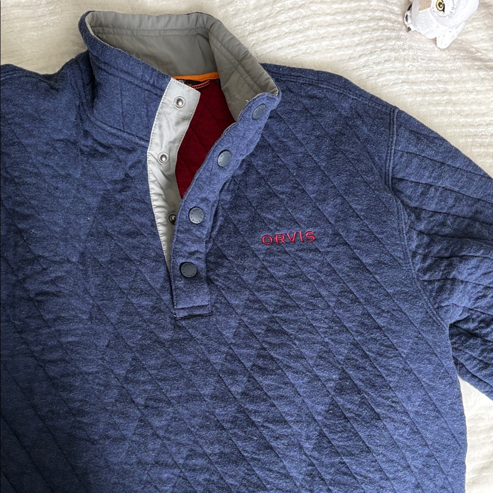 Orvis Navy Quilted Pullover